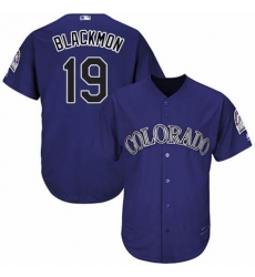 Youth Nike Colorado Rockies 19 Charlie Blackmon Purple Black Cool Base MLB Jersey