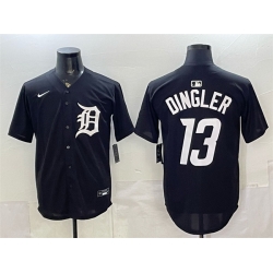 Men Detroit Tigers  13 Dillon Dingler Black Limited Stitched Baseball Jersey