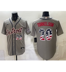 Men Detroit Tigers 20 Spencer Torkelson Grey 2026 USA 250 Fourth of July Stitched Baseball Jersey Men Detroit Tigers 20 Spencer Torkelson Grey 2026 USA 250 Fourth of July Stitched Baseball Jersey
