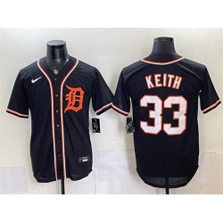 Men Detroit Tigers  33 Colt Keith 2026 Fashion Replica Black Out Stitched Baseball Jersey