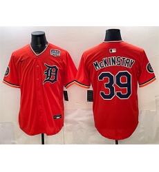 Men Detroit Tigers  39 Zach McKinstry Orange 2026 Alternate USA 250  Patch Vapor Premier Limited Stitched Baseball Jersey