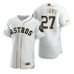 Houston Astros 27 Jose Altuve White Nike Mens Authentic Golden Edition MLB Jersey Houston Astros 27 Jose Altuve White Nike Mens Authentic Golden Edition MLB Jersey