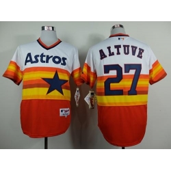 Houston Astros 27 Jose Altuve White Orange 1980 Turn Back The Clock Stitched MLB Jersey Houston Astros 27 Jose Altuve White Orange 1980 Turn Back The Clock Stitched MLB Jersey