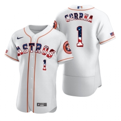 Men Houston Astros 1 Carlos Correa Men Nike White Fluttering USA Flag Limited Edition Flex Base MLB Jersey Men Houston Astros 1 Carlos Correa Men Nike White Fluttering USA Flag Limited Edition Flex Base MLB Jersey