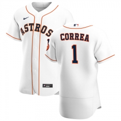Men Houston Astros 1 Carlos Correa Men Nike White Home 2020 Flex Base Player MLB Jersey Men Houston Astros 1 Carlos Correa Men Nike White Home 2020 Flex Base Player MLB Jersey