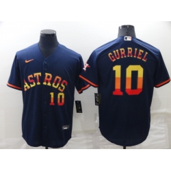 Men Houston Astros 10 Yuli Gurriel 2022 Navy Cool Base Stitched Jerse Men Houston Astros 10 Yuli Gurriel 2022 Navy Cool Base Stitched Jerse
