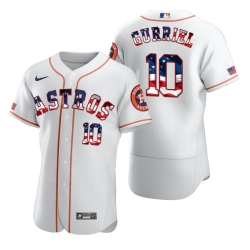 Men Houston Astros 10 Yuli Gurriel Men Nike White Fluttering USA Flag Limited Edition Flex Base MLB Jersey Men Houston Astros 10 Yuli Gurriel Men Nike White Fluttering USA Flag Limited Edition Flex Base MLB Jersey