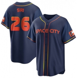 Men Houston Astros 26 Jose Siri 2022 Navy City Connect Cool Base Stitched Jersey Men Houston Astros 26 Jose Siri 2022 Navy City Connect Cool Base Stitched Jersey