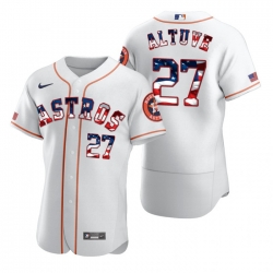 Men Houston Astros 27 Jose Altuve White USA Flag Fashion Nike Cool Base Jersey Men Houston Astros 27 Jose Altuve White USA Flag Fashion Nike Cool Base Jersey