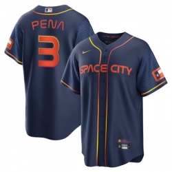 Men Houston Astros #3 Jeremy Pena 2022 Navy Blue City Connect Flex Base Stitched Baseball Jersey Men Houston Astros #3 Jeremy Pena 2022 Navy Blue City Connect Flex Base Stitched Baseball Jersey