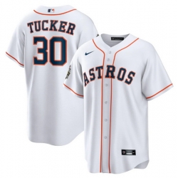 Men Houston Astros 30 Kyle Tucker White 2022 World Series Home Stitched Baseball Jersey Men Houston Astros 30 Kyle Tucker White 2022 World Series Home Stitched Baseball Jersey