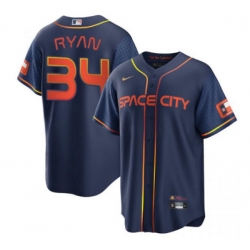 Men Houston Astros 34 Nolan Ryan 2022 Navy City Connect Cool Base Stitched jersey Men Houston Astros 34 Nolan Ryan 2022 Navy City Connect Cool Base Stitched jersey