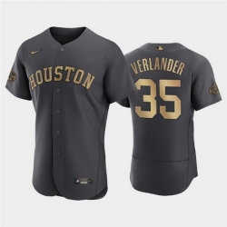 Men Houston Astros 35 Justin Verlander 2022 All Star Charcoal Flex Base Stitched Baseball Jersey Men Houston Astros 35 Justin Verlander 2022 All Star Charcoal Flex Base Stitched Baseball Jersey