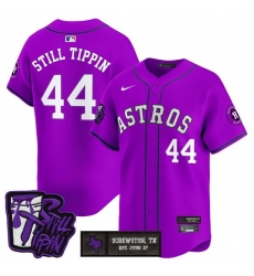 Men Houston Astros  44 Still Tippin DJ Screw Still Tippin Purple Patch Vapor Limited Stitched Baseball Jersey