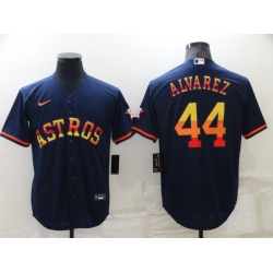 Men Houston Astros 44 Yordan Alvarez 2022 Navy Cool Base Stitched Jerse Men Houston Astros 44 Yordan Alvarez 2022 Navy Cool Base Stitched Jerse
