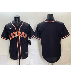 Men Houston Astros Blank 2026 Fashion Replica Black Out Stitched Baseball Jersey