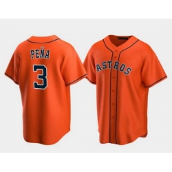Men New Houston Astros #3 Jeremy Pena Orange Stitched Jersey Men New Houston Astros #3 Jeremy Pena Orange Stitched Jersey