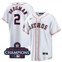 Men's Houston Astros #2 Alex Bregman White 2022 World Series Champions Home Stitched Baseball Jersey Men's Houston Astros #2 Alex Bregman White 2022 World Series Champions Home Stitched Baseball Jersey