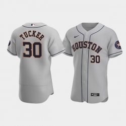 Men's Houston Astros #30 Kyle Tucker Gray Flex Base Stitched Baseball Jersey Men's Houston Astros #30 Kyle Tucker Gray Flex Base Stitched Baseball Jersey
