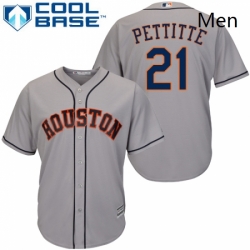 Mens Majestic Houston Astros 21 Andy Pettitte Replica Grey Road Cool Base MLB Jersey Mens Majestic Houston Astros 21 Andy Pettitte Replica Grey Road Cool Base MLB Jersey