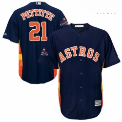 Mens Majestic Houston Astros 21 Andy Pettitte Replica Navy Blue Alternate 2017 World Series Champions Cool Base MLB Jersey Mens Majestic Houston Astros 21 Andy Pettitte Replica Navy Blue Alternate 2017 World Series Champions Cool Base MLB Jersey