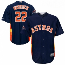 Mens Majestic Houston Astros 22 Josh Reddick Replica Navy Blue Alternate 2017 World Series Champions Cool Base MLB Jersey Mens Majestic Houston Astros 22 Josh Reddick Replica Navy Blue Alternate 2017 World Series Champions Cool Base MLB Jersey