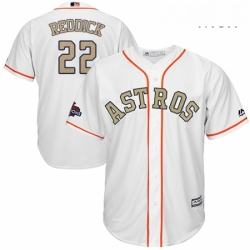 Mens Majestic Houston Astros 22 Josh Reddick Replica White 2018 Gold Program Cool Base MLB Jersey Mens Majestic Houston Astros 22 Josh Reddick Replica White 2018 Gold Program Cool Base MLB Jersey