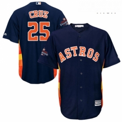 Mens Majestic Houston Astros 25 Jose Cruz Jr Replica Navy Blue Alternate 2017 World Series Champions Cool Base MLB Jersey Mens Majestic Houston Astros 25 Jose Cruz Jr Replica Navy Blue Alternate 2017 World Series Champions Cool Base MLB Jersey