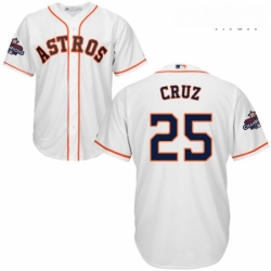Mens Majestic Houston Astros 25 Jose Cruz Jr Replica White Home 2017 World Series Champions Cool Base MLB Jersey Mens Majestic Houston Astros 25 Jose Cruz Jr Replica White Home 2017 World Series Champions Cool Base MLB Jersey