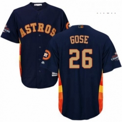 Mens Majestic Houston Astros 26 Anthony Gose Replica Navy Blue Alternate 2018 Gold Program Cool Base MLB Jersey  Mens Majestic Houston Astros 26 Anthony Gose Replica Navy Blue Alternate 2018 Gold Program Cool Base MLB Jersey