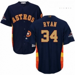 Mens Majestic Houston Astros 34 Nolan Ryan Replica Navy Blue Alternate 2018 Gold Program Cool Base MLB Jersey Mens Majestic Houston Astros 34 Nolan Ryan Replica Navy Blue Alternate 2018 Gold Program Cool Base MLB Jersey