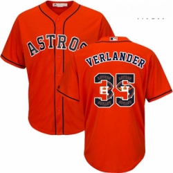 Mens Majestic Houston Astros 35 Justin Verlander Authentic Orange Team Logo Fashion Cool Base MLB Jersey  Mens Majestic Houston Astros 35 Justin Verlander Authentic Orange Team Logo Fashion Cool Base MLB Jersey
