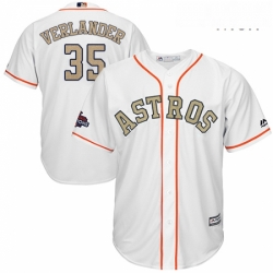 Mens Majestic Houston Astros 35 Justin Verlander Replica White 2018 Gold Program Cool Base MLB Jersey  Mens Majestic Houston Astros 35 Justin Verlander Replica White 2018 Gold Program Cool Base MLB Jersey