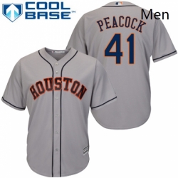 Mens Majestic Houston Astros 41 Brad Peacock Replica Grey Road Cool Base MLB Jersey  Mens Majestic Houston Astros 41 Brad Peacock Replica Grey Road Cool Base MLB Jersey