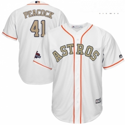 Mens Majestic Houston Astros 41 Brad Peacock Replica White 2018 Gold Program Cool Base MLB Jersey  Mens Majestic Houston Astros 41 Brad Peacock Replica White 2018 Gold Program Cool Base MLB Jersey
