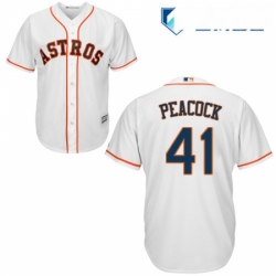 Mens Majestic Houston Astros 41 Brad Peacock Replica White Home Cool Base MLB Jersey  Mens Majestic Houston Astros 41 Brad Peacock Replica White Home Cool Base MLB Jersey