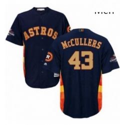 Mens Majestic Houston Astros 43 Lance McCullers Replica Navy Blue Alternate 2018 Gold Program Cool Base MLB Jersey Mens Majestic Houston Astros 43 Lance McCullers Replica Navy Blue Alternate 2018 Gold Program Cool Base MLB Jersey
