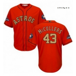Mens Majestic Houston Astros 43 Lance McCullers Replica Orange Alternate 2018 Gold Program Cool Base MLB Jersey Mens Majestic Houston Astros 43 Lance McCullers Replica Orange Alternate 2018 Gold Program Cool Base MLB Jersey