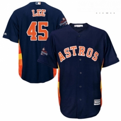 Mens Majestic Houston Astros 45 Carlos Lee Replica Navy Blue Alternate 2017 World Series Champions Cool Base MLB Jersey Mens Majestic Houston Astros 45 Carlos Lee Replica Navy Blue Alternate 2017 World Series Champions Cool Base MLB Jersey
