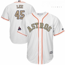 Mens Majestic Houston Astros 45 Carlos Lee Replica White 2018 Gold Program Cool Base MLB Jersey Mens Majestic Houston Astros 45 Carlos Lee Replica White 2018 Gold Program Cool Base MLB Jersey