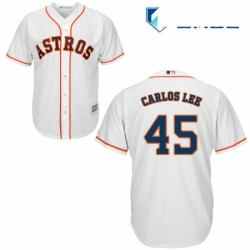 Mens Majestic Houston Astros 45 Carlos Lee Replica White Home Cool Base MLB Jersey Mens Majestic Houston Astros 45 Carlos Lee Replica White Home Cool Base MLB Jersey