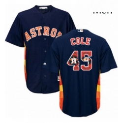 Mens Majestic Houston Astros 45 Gerrit Cole Authentic Navy Blue Team Logo Fashion Cool Base MLB Jersey  Mens Majestic Houston Astros 45 Gerrit Cole Authentic Navy Blue Team Logo Fashion Cool Base MLB Jersey