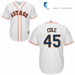 Mens Majestic Houston Astros 45 Gerrit Cole Replica White Home Cool Base MLB Jersey  Mens Majestic Houston Astros 45 Gerrit Cole Replica White Home Cool Base MLB Jersey