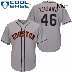 Mens Majestic Houston Astros 46 Francisco Liriano Replica Grey Road Cool Base MLB Jersey  Mens Majestic Houston Astros 46 Francisco Liriano Replica Grey Road Cool Base MLB Jersey