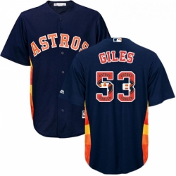Mens Majestic Houston Astros 53 Ken Giles Authentic Navy Blue Team Logo Fashion Cool Base MLB Jersey  Mens Majestic Houston Astros 53 Ken Giles Authentic Navy Blue Team Logo Fashion Cool Base MLB Jersey