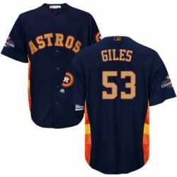 Mens Majestic Houston Astros 53 Ken Giles Replica Navy Blue Alternate 2018 Gold Program Cool Base MLB Jersey  Mens Majestic Houston Astros 53 Ken Giles Replica Navy Blue Alternate 2018 Gold Program Cool Base MLB Jersey