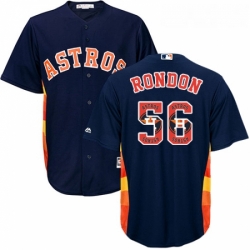 Mens Majestic Houston Astros 56 Hector Rondon Authentic Navy Blue Team Logo Fashion Cool Base MLB Jersey  Mens Majestic Houston Astros 56 Hector Rondon Authentic Navy Blue Team Logo Fashion Cool Base MLB Jersey