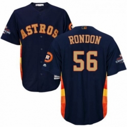 Mens Majestic Houston Astros 56 Hector Rondon Replica Navy Blue Alternate 2018 Gold Program Cool Base MLB Jersey  Mens Majestic Houston Astros 56 Hector Rondon Replica Navy Blue Alternate 2018 Gold Program Cool Base MLB Jersey