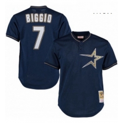 Mens Mitchell and Ness 1997 Houston Astros 7 Craig Biggio Authentic Navy Blue Throwback MLB Jersey Mens Mitchell and Ness 1997 Houston Astros 7 Craig Biggio Authentic Navy Blue Throwback MLB Jersey
