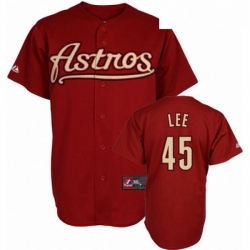 Mens Mitchell and Ness Houston Astros 45 Carlos Lee Authentic Red Throwback MLB Jersey Mens Mitchell and Ness Houston Astros 45 Carlos Lee Authentic Red Throwback MLB Jersey
